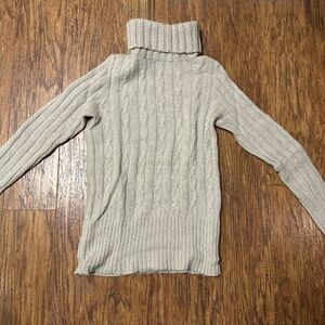 J. Crew Ivory Turtleneck Cable Knit Sweater Size Small